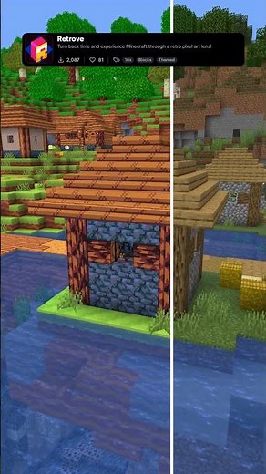 Retrove: Best Retro Pixel Art Minecraft Texture Pack #minecraft #texturepack #shorts #txt #gaming