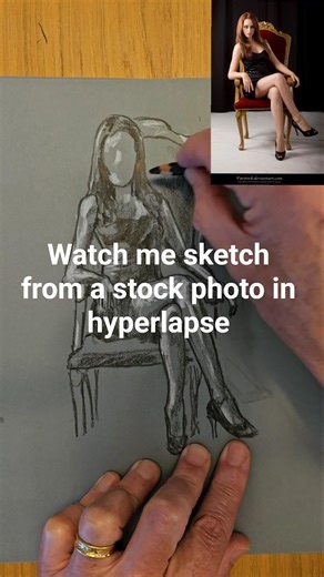 watch me sketch a stock photo in hyperlapse