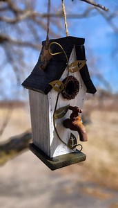 Handmade Rustic Wooden Birdhouse: Farmhouse Garden Decor - Etsy
