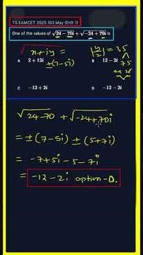 Complex Numbers Shortcut | Find Square Root Fast | EAMCET 2025| Non-Traditional Method 🔥
