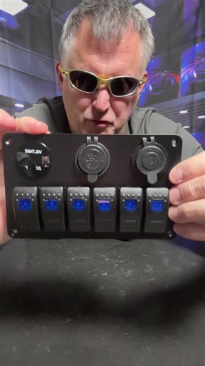 Jumpstart Sale Eunik 6 Gang Marine Rocker Switch Panel Waterproof 12 Volt, Boat Toggle Switch Panel 12V Blue LED Lighted #switchpanel #toggleswitchpanel #rockerswitch