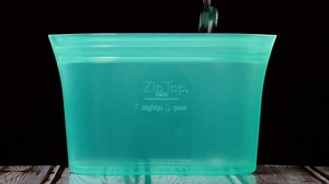 Zip Top Reusable Silicone 3-Piece Cup Set - Small 8 oz., Medium 16 oz., Large 24 oz. Zippered Storage Containers in Frost Z-CUP3A-01