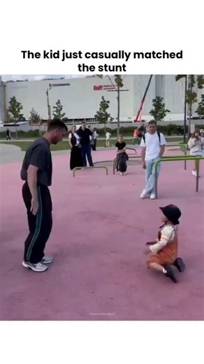 Theviralblendhub on Instagram: "When practice meets pure instinct😮🔥 The kid casually matched the stunt and nailed it on the very first try no hesitation, no second attempt. Totally unexpected, but absolutely impressive. Sometimes talent shows up when you least expect it. Source: u/Ok-Equivalent3810 on reddit. Disclaimer: The reproduced content is used under the fair dealing provisions of Section 52(1)(B) of the Indian Copyright Act, 1957, for reporting current events, teaching, research, and n