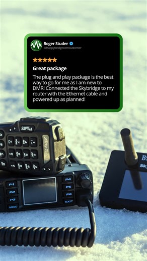 "The plug and play package is the best way to go for me as I am new to DMR! " #hamradio #dmr #bridgecom #dmrradio #testimonial You’ll want to see this: https://www.bridgecomsystems.com/pages/dmr-radio-bundles?utm_source=fb_shorts&utm_medium=socials&utm_campaign=dmr-radio-bundles | BridgeCom Systems, LLC