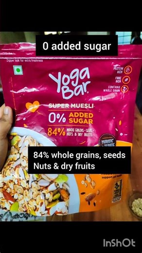Healthy Morning! 🥣✨ Trying Yoga Bar Muesli with Milk 🥛😋 #YogaBar #HealthyBreakfast #Muesli #health