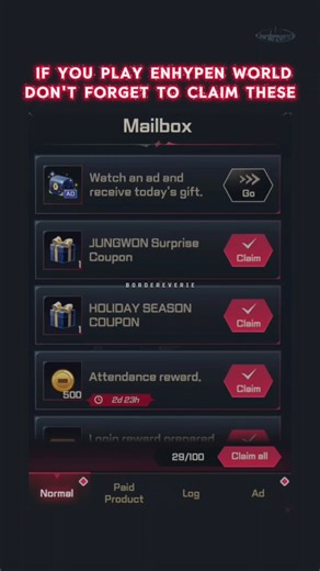 enhypen world surprise holiday coupon 🎉 claim the free code #engene #game #enhypenworld #엔하이픈 #엔진