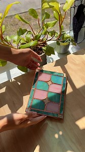 part 1 of making my first stained glass lamp ✨ #stainedglass #stainedglassart #stainedglassartist #glasscutting #soldering | Amayajadeart