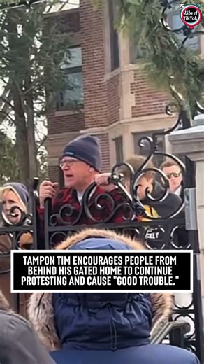Libs of TikTok on Instagram: "Tampon Tim encourages people from behind his gated home to continue protesting and cause "good trouble." Is this "good trouble" attacking federal agents, destroying property, smashing cars, and assaulting conservatives?"