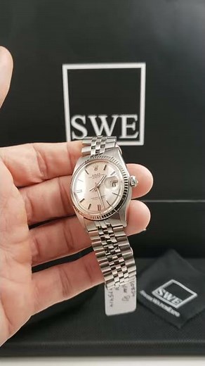 Rolex Datejust Steel White Gold Linen Dial Vintage Watch 1601 | SwissWatchExpo