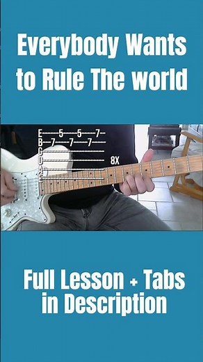 Everybody Wants to Rule the World Guitar Riff 🎸 (Tabs) #guitar #tabsstudio #music
