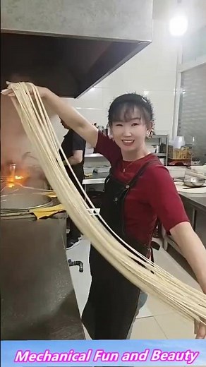 A traditional Chinese noodle-making process