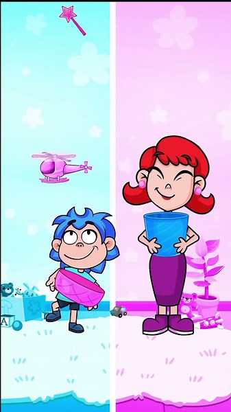 Me VS mom color challenge 🩷🩵 Pink vs blue challenge playtime #forkids #preschool #educational