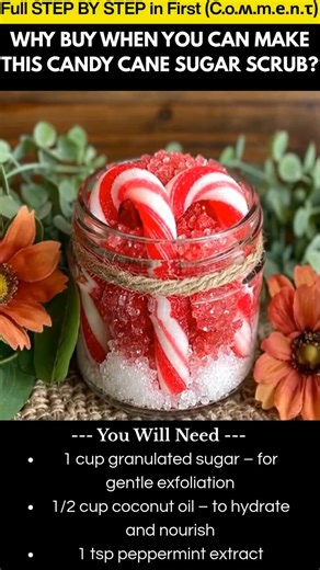Make Your Own Candy Cane Sugar Scrub at Home Looking for a festive way to pamper your skin this holiday season? This DIY Candy Cane Sugar Scrub is sweet, refreshing, and leaves your skin soft, smooth, and glowing. With just a few simple ingredients, you can whip up a merry treat that’s perfect for gifting or adding a little sparkle to your self-care routine. | Dream Recipes