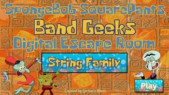 SpongeBob Band Geeks String Family - Digital Music Escape Room