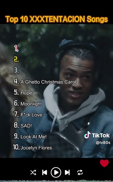 TOP 10 XXXTENTACTİON Songs，A great singer still remembered！#xxxtentacion #xxxtentaction #rap #hiphop