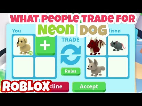 Making Neon dog and what people trade for it | Trading Neon dog Adopt me| Neon dog | Divgamez