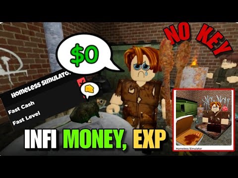 New Homeless Simulator Script *No Key* - Infi Money, Infi Exp, Infi Levels
