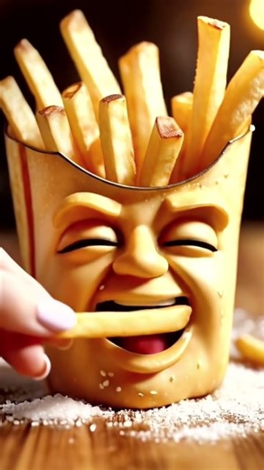 You Feed a Living French Fry 🍟 | Hyper-Realistic Food Animation & Cinematic ASMR Art