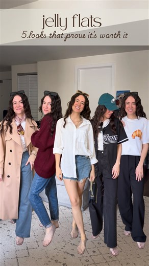 Rachel Corridean on Instagram: "5 ways to style jelly flats for early fall. 🍂 Which vibe is yours? Who says jelly shoes are just for summer? 👀 I styled mine five different ways from cozy coffee runs to game days to show how versatile they really are. ✨ Save this for outfit inspo & shop everything linked in my LTK! ✨ Follow @rachel.corridean for more “Where to Wear” outfit guides that make getting dressed actually fun again. ✨ Comment “SHOP” and I’ll DM you the links 🤍 https://liketk.it/5rTQZ 