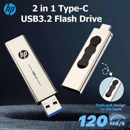 HP Type-C 64GB USB-flashstation 128GB USB3.2-stick 256GB USB-sleutel OTG U-schijf voor telefoons en computers