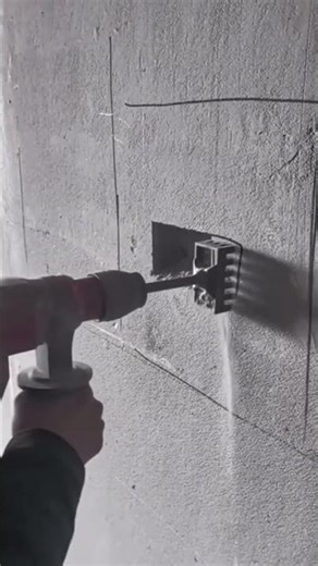 Perfect Square Hole in Concrete 😱 | Clean Wall Cutting #shorts