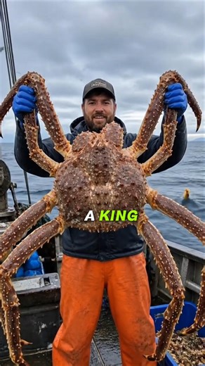 Giant King Crab in Freezing Ocean #kingcrab