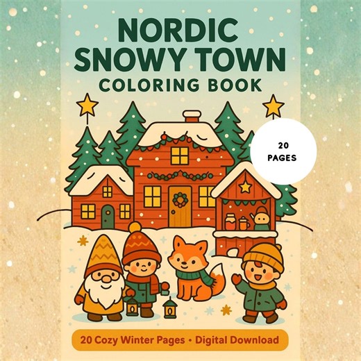 Nordic Snowy Town Coloring Book | Scandinavian Winter Coloring Pages for Kids | 20 Easy Printable Pages | Winter Activity | Instant Download - Etsy Australia