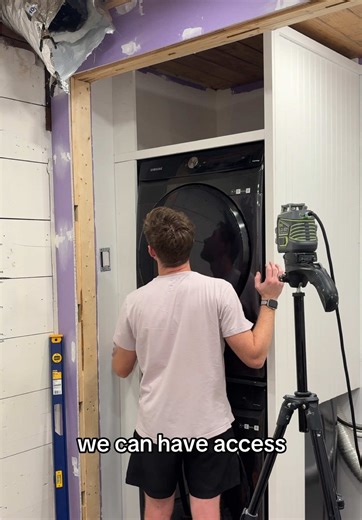 Installing a Cabinet Door for Laundry Room Storage