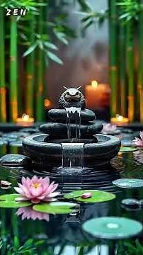 SLEEP TO ZEN GARDEN AMBIENCE | Bamboo Fountain & Calm Nature Sounds