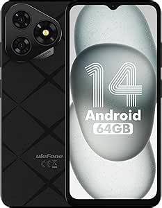 Ulefone Note 19 Unlocked Phones, 6.56" HD+ Display, Android 14, 8-Core 6GB+64GB, 5000mAh Battery, 3-Card Slots, Dual 4G Unlocked Smartphones, 8MP+5MP Camera, GPS/Face Recognition - Black