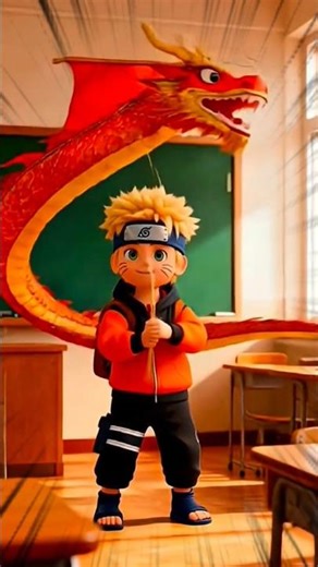 Naruto makes a dragon kite to show his strength