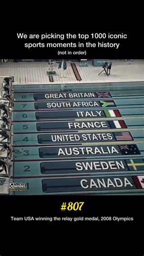 Iconic Sports Moments on Instagram: "In one of the most dramatic relay races in Olympic history, the United States faced France in the men’s 4x100m freestyle relay at the 2008 Beijing Games. France came in as the favorites, boasting world-class sprinters and the fastest qualifying times. The U.S. team—Michael Phelps, Garrett Weber-Gale, Cullen Jones, and anchor Jason Lezak—needed a win to keep Phelps’ pursuit of eight gold medals alive. The French team surged ahead early, setting a blistering pa