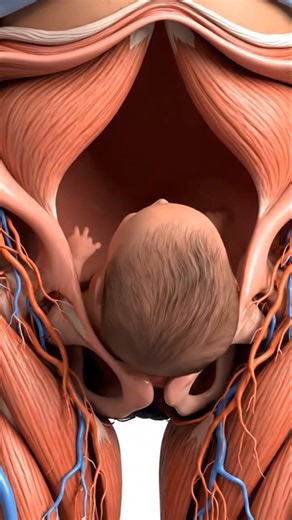 Normal Baby delivery process insideview#process #human #anatomy#foryoupage #delivery