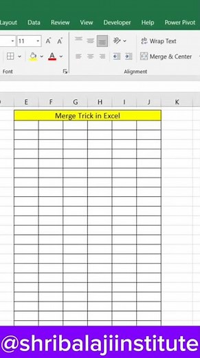 Excel Cell Merge Tricks 😜 #computer #Excel #msword #msexcelshortcutkeys #song #bts