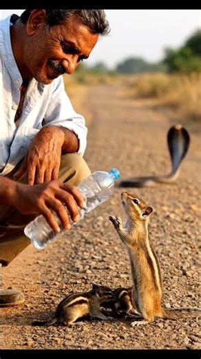 Roadside Rescue: Mother Squirrel Freed from Net by Kind Stranger