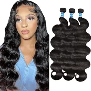 Body Wave Human Hair Bundles 26 28 30 Inch 3 Bundles Human Hair 100% Unprocessed Brazilian Virgin Hair Body Wave Bundles Human Hair Extensions for Women Natural Color