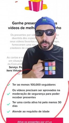 Como ativar os presentes nos comentários do vídeo no TikTok