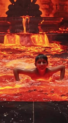 Suraj Se Bhi Zyada Garam! Lava Swimming Pool Experiment 😱 #ai #asmr