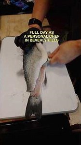 A full day as a personal chef in Beverly Hills. Grilled branzino and caviar!