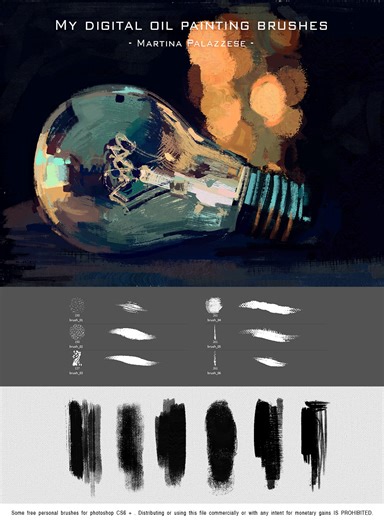 My digital oil painting brushes (FREE) - for Photoshop - Martina Palazzese