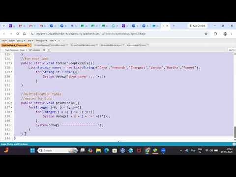 Salesforce Development | Day 8 Part 1 | Multiplication Table & Pattern Programs