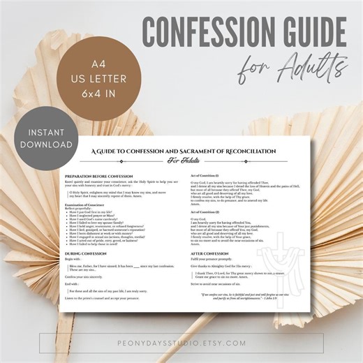 First Reconciliation Guide Children | Catholic School First Confession | Child Examination of Conscience (printable PDF) - Etsy