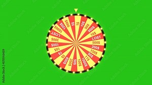 Lucky Wheel Spinning Animation with Lost Result, Lucky Wheel Spinning Animation with the Green Screen