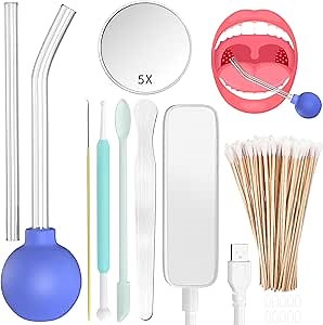 Tonsil Stone Remover Vacuum,10 Pack Tonsil Stone Removal Kit Suction Tool for Tonsils Stones Cupping Removal