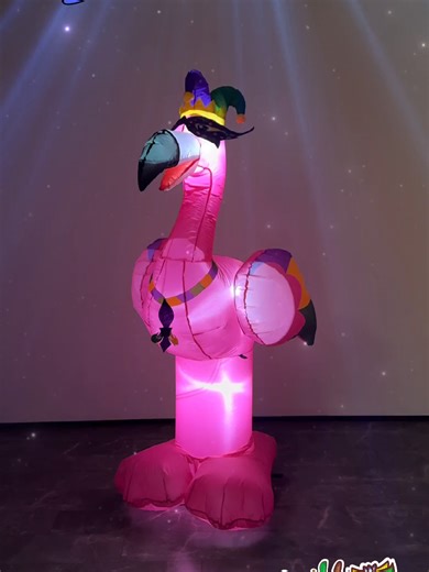 Mardi Gras Party Flamingo Inflatable for Yard Fun