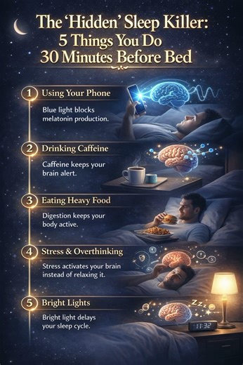 The Hidden Sleep Killer: 5 Things You Do 30 Minutes Before Bed | #SleepHealthTips