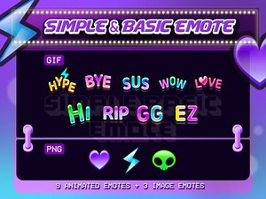 Twitch Text Emote Pack: Animated GIF & PNG Emotes - Etsy UK