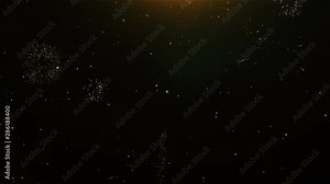 Birthday Cake Icon on Firework Display Explosion Particles. Object, Shape, Text, Design, Element, Symbol 4K Animation.