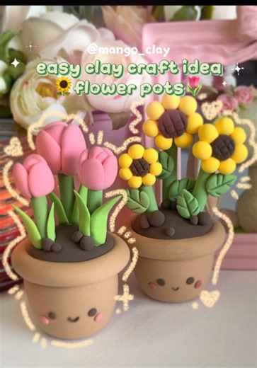 Adorable Foam Clay Flower Pots for Spring