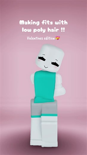 Here are some cute matching low poly valentine fits for you guys :3 // #roblox #kawaii #lowpoly #robloxoutfitideas #catalogavatarcreator